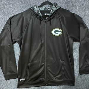Zubaz NFL Green Bay Packers Full Zip Hoodie Mens XXL Black Digital Camo Lining